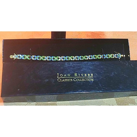 Joan Rivers Jewelry - Vtg Joan Rivers Gold Vermeil Crystal Rhinestone XO Tennis Bracelet 7.5" Signed